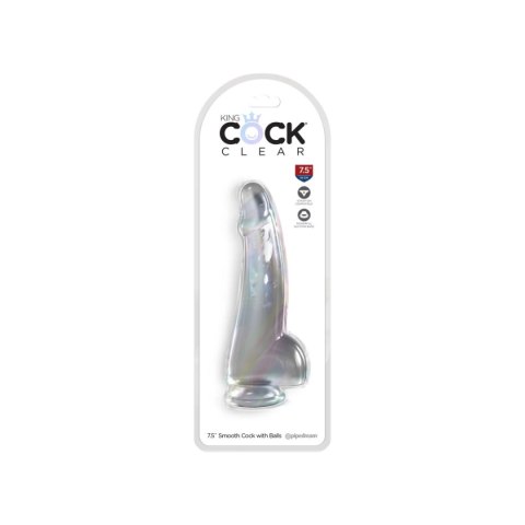 Dildo przeźroczyste King Cock Clear 19cm