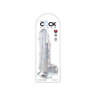 Dildo silikonowe przeźroczyste 23cm King Cock Pipedream