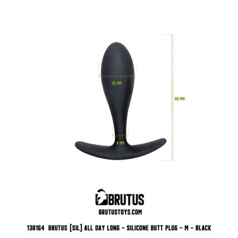 Korek analny All Day Long Silicone Butt Plug Black M Brutus