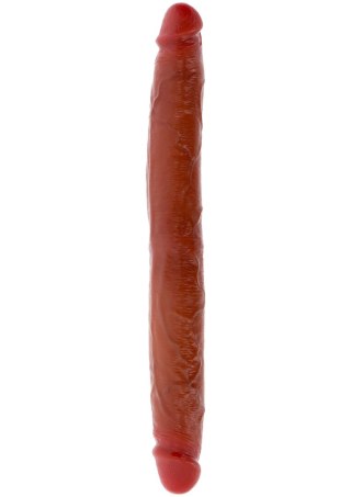 Dildo podwójne cyberskóra karmelowe 35cm Get Real Silicone Foreskin Double Dong TOYJOY