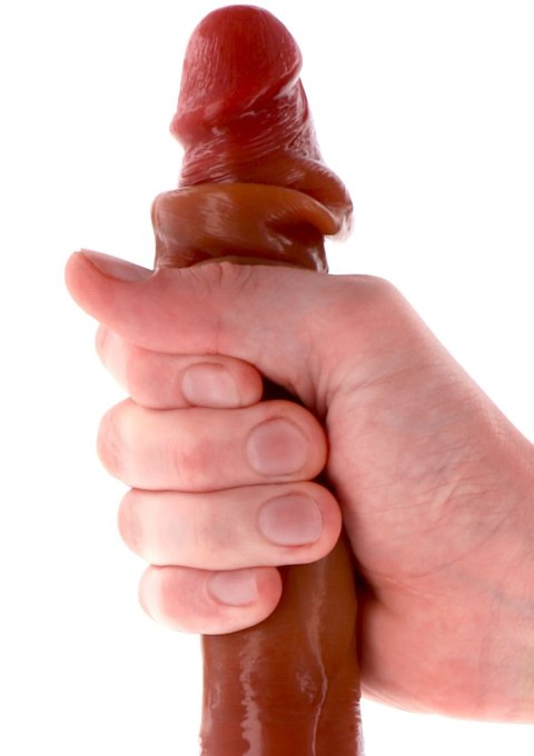 Dildo podwójne cyberskóra karmelowe 35cm Get Real Silicone Foreskin Double Dong TOYJOY