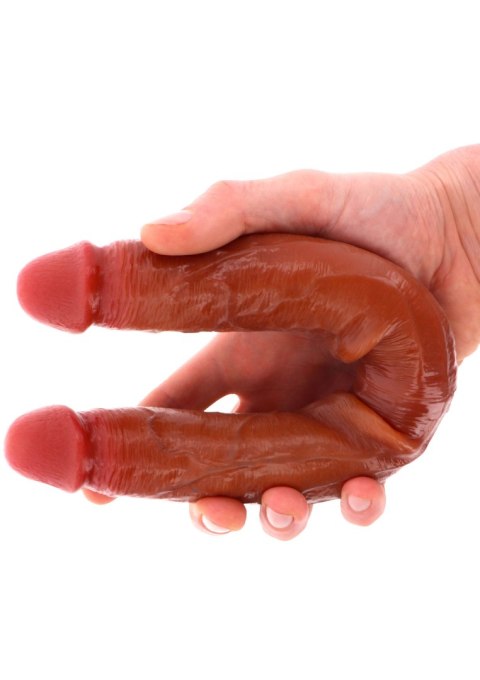 Dildo podwójne cyberskóra karmelowe 35cm Get Real Silicone Foreskin Double Dong TOYJOY
