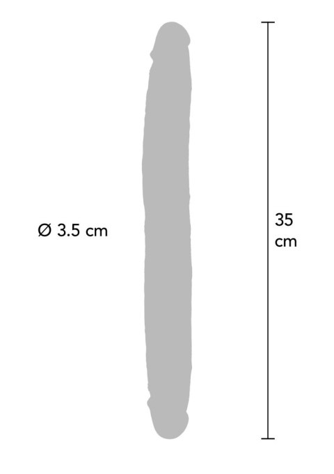 Dildo podwójne cyberskóra karmelowe 35cm Get Real Silicone Foreskin Double Dong TOYJOY