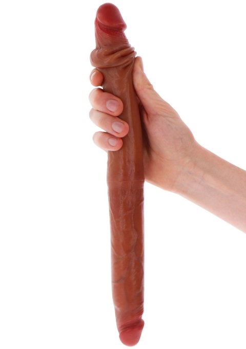 Dildo podwójne cyberskóra karmelowe 40cm Get Real Silicone Foreskin Double Dong TOYJOY