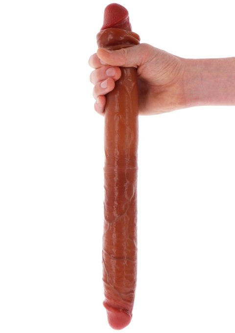 Dildo podwójne cyberskóra karmelowe 46cm Get Real Silicone Foreskin Double Dong TOYJOY