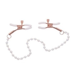 S&M Peaches 'N Creame Pearl Nipple Clamps Cream Sportsheets