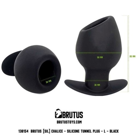 Tunel analny czarny rozmiar L Chalice Silicone Tunnel Plug Black Brutus