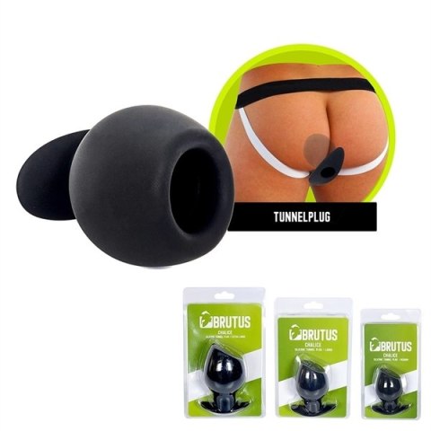 Tunel analny czarny rozmiar L Chalice Silicone Tunnel Plug Black Brutus