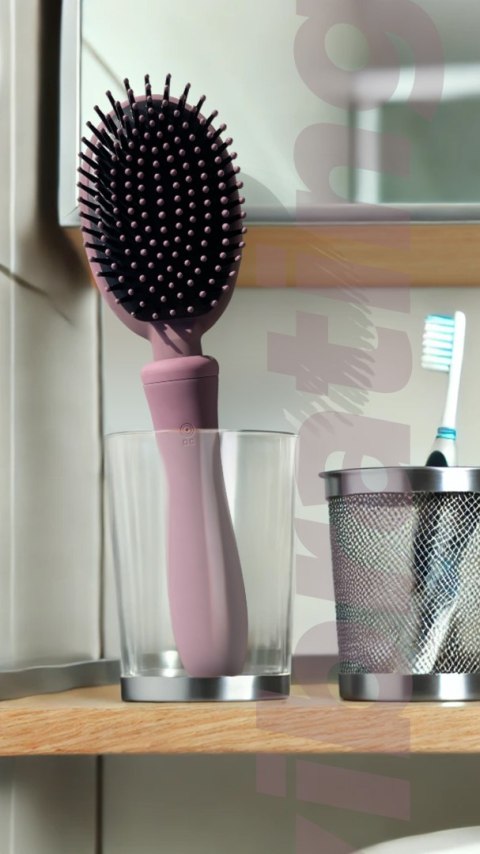 Wibrująca Szczotka Do Włosów I Wibrator 2w1 Pudrowy Róż – Vibraliss Vibrating Brush Rose Pudre