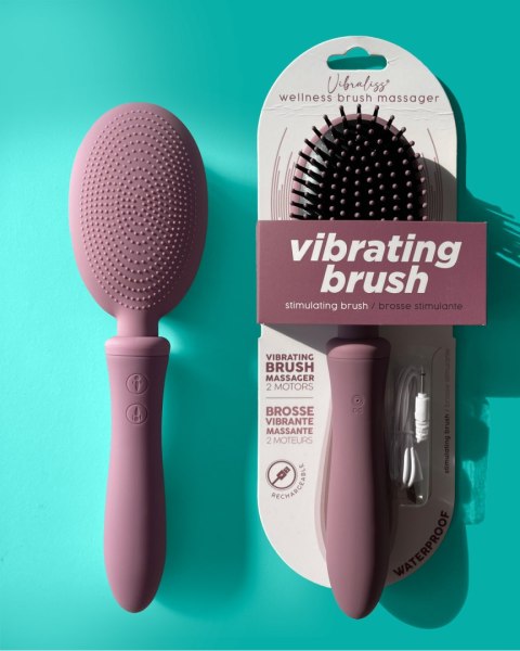 Wibrująca Szczotka Do Włosów I Wibrator 2w1 Pudrowy Róż – Vibraliss Vibrating Brush Rose Pudre