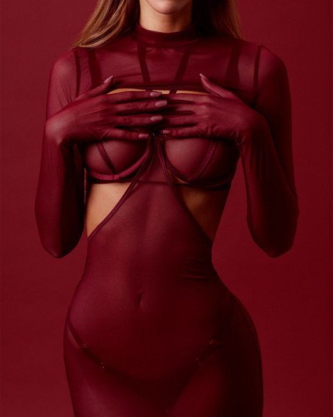 Vivien Burgundy Spódnica Xs/S Promees