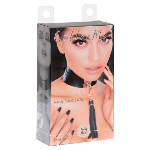 Obróżka Z Chwostem Teasing Tassel Collar Black/Gold Kinky Diva