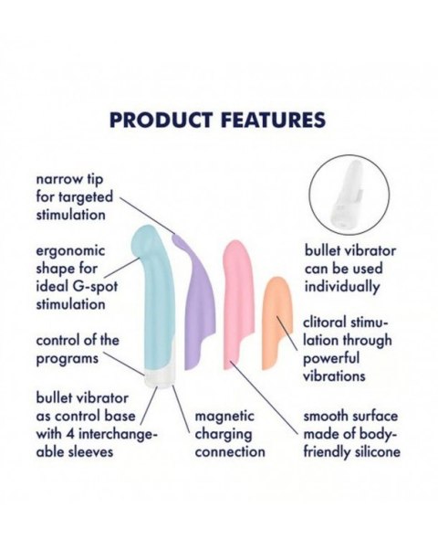 Wibrator Z Wymiennymi Nakładkami-Playful Four-Satisfyer