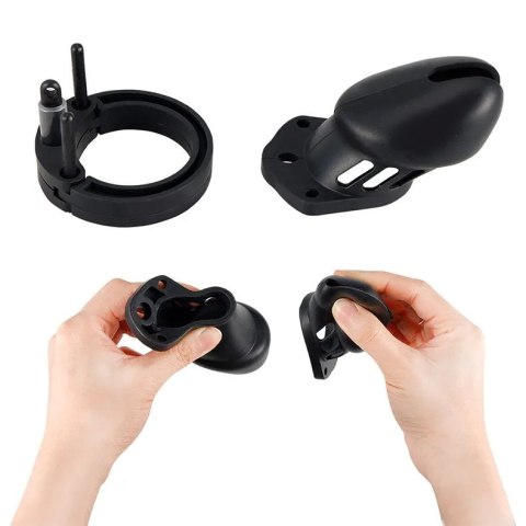 Zestaw Pasów Cnoty Czarnych Denial Silicone Chastity Cage Set Black Brutus