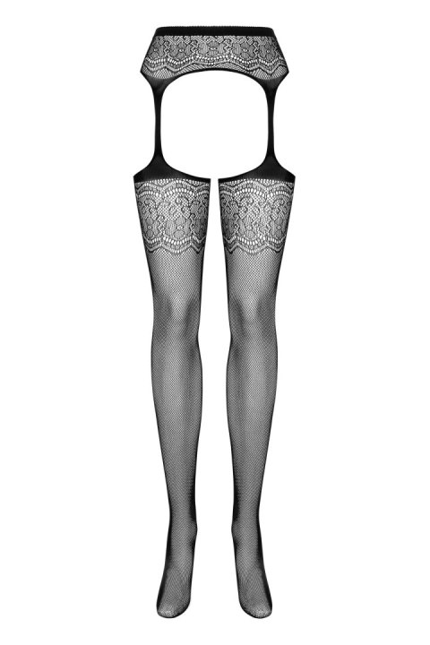 S207 Garter Stockings Czarne Xl/Xxl Obsessive