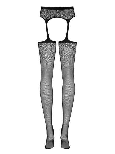 S207 Garter Stockings Czarne Xl/Xxl Obsessive