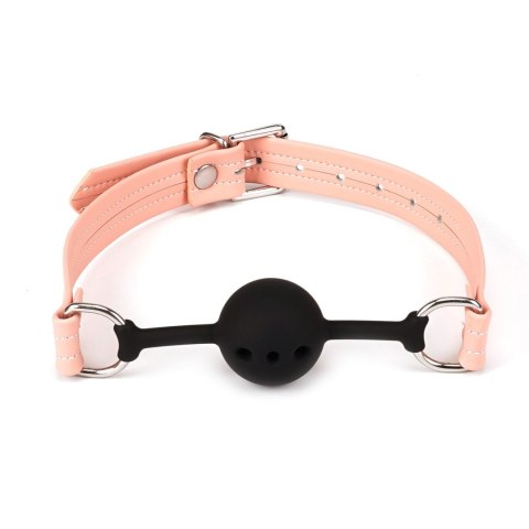 Knebel różowy z czarną kulką Pink Organosilicon Ball Gag Liebe Seele