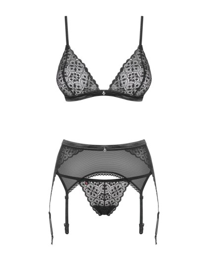 Shibu komplet 3-częściowy czarny L/XL Obsessive