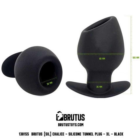 Tunel analny czarny XL Chalice Silicone Tunnel Plug Brutus