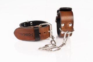 Kajdanki wąskie brązowe L Primal Bond Whips