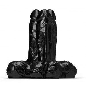 Dildo Potrójne Czarne 23x13 cm All Black