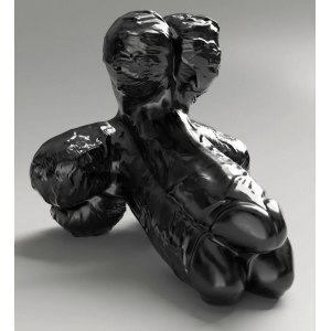 Dildo Potrójne Czarne 23x13 cm All Black