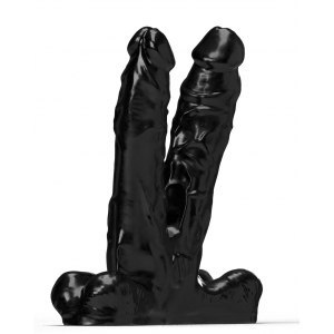 Dildo podwójne czarne Steroid Teamwork 25x7cm All Black
