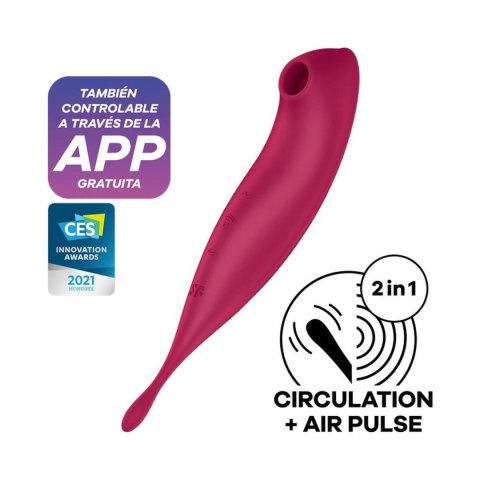Wibrator,Stymulator-Twirling Pro Connect App dark red-Satisfyer