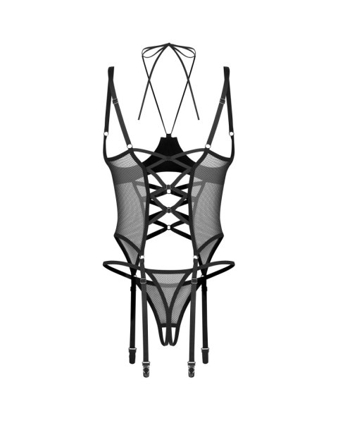 Dominna gorset i stringi otwarte L/XL Obsessive