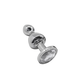 Korek analny Lollypop Double Ball Metal Plug S White Wooomy