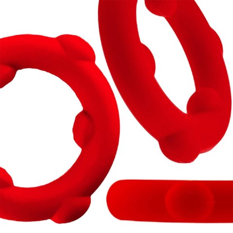 Pierścień erekcyjny [SIL] SPINNER Cockring Red Oxballs