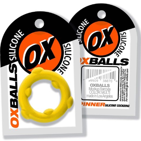 Pierścień erekcyjny [SIL] SPINNER Cockring Yellow Oxballs