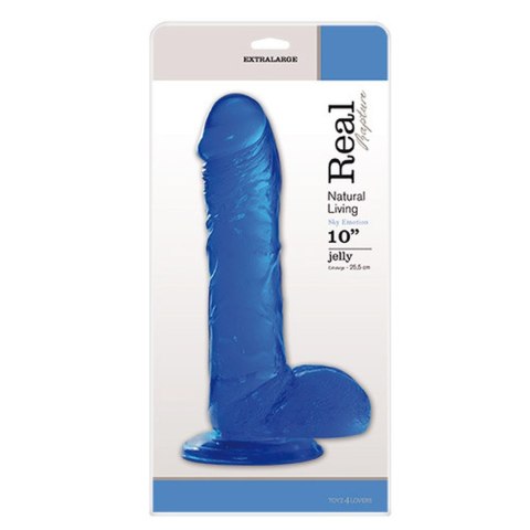 Dildo silikonowe przeźroczyste 25.5cm FALLO JELLY REAL RAPTURE BLUE MSX Distribution S.r.l.