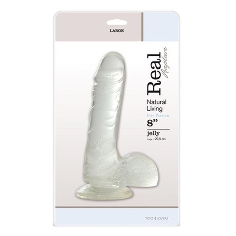 Dildo silikonowe 20.5cm przeźroczyste JELLY DILDO REAL RAPTURE CLEAR MSX Distribution S.r.l.