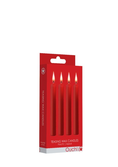 Teasing Wax Candles 4-Pack Red - Czerwony Zestaw Świec Do Bdsm Ouch! by Shots Ouch! by Shots