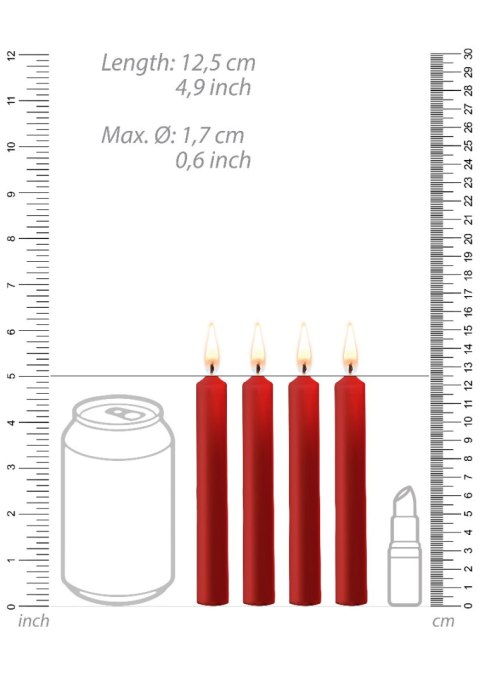 Teasing Wax Candles 4-Pack Red - Czerwony Zestaw Świec Do Bdsm Ouch! by Shots Ouch! by Shots