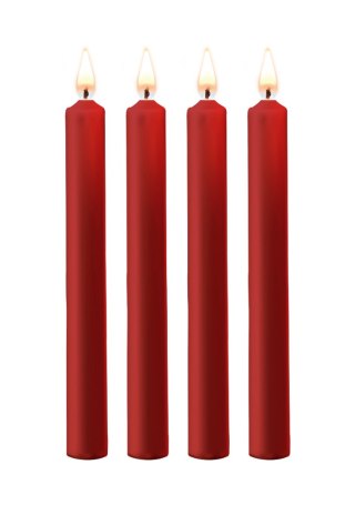 Teasing Wax Candles Large 4-Pack Red - Czerwony Zestaw Długich Świec Do Bdsm Ouch! by Shots Ouch! by Shots