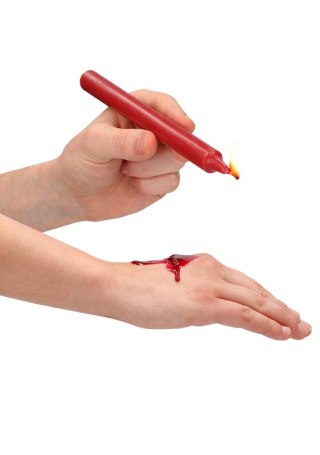 Teasing Wax Candles Large 4-Pack Red - Czerwony Zestaw Długich Świec Do Bdsm Ouch! by Shots Ouch! by Shots