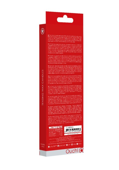 Teasing Wax Candles Large 4-Pack Red - Czerwony Zestaw Długich Świec Do Bdsm Ouch! by Shots Ouch! by Shots