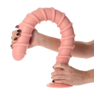 Korek analny żebrowany beżowy 58.5cm MSX