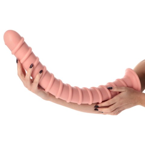 Korek analny żebrowany beżowy 58.5cm MSX
