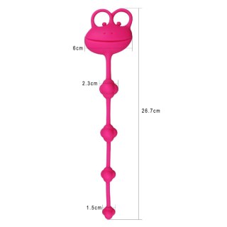 Koraliki analne silikonowe różowe żabka 25.6cm Psyche's