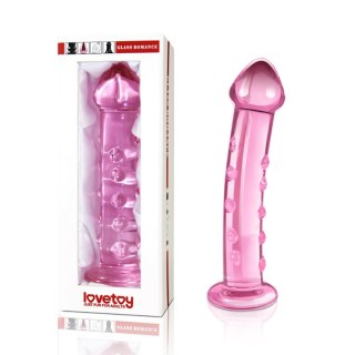 Dildo szklane z wypustkami różowe 14.5cm Glass Romance Pink LOVETOY