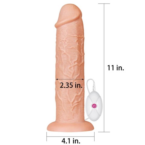 Gigantyczne Realistyczne Dildo Z Przewodowym Pilotem I Przyssawką Cieliste 27,9 cm – Lovetoy