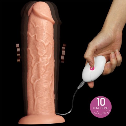 Gigantyczne Realistyczne Dildo Z Przewodowym Pilotem I Przyssawką Cieliste 27,9 cm – Lovetoy