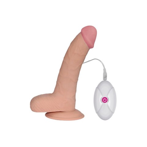 Ultra Miękkie Dildo Z Przewodowym Pilotem I Przyssawką Cieliste 20cm– Lovetoy