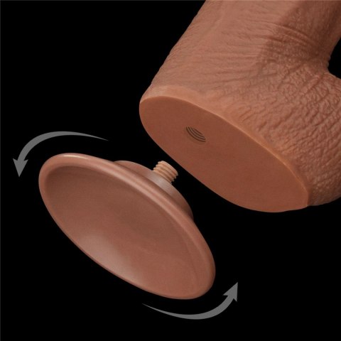 Dildo podwójna skóra brązowe 34.3cm Sliding Skin Dual Layer Dong LOVETOY