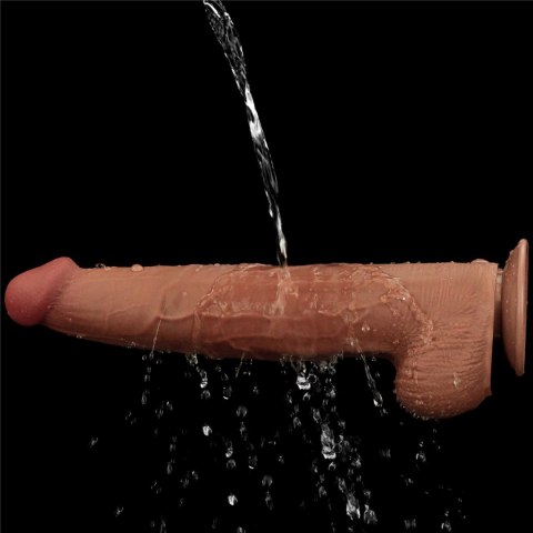 Dildo podwójna skóra brązowe 34.3cm Sliding Skin Dual Layer Dong LOVETOY