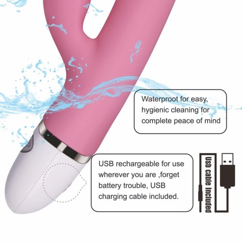 Ultra-Cichy Wibrator Króliczek Dwusilnikowy Silikonowy Medyczny USB - Love Toy Dreamer II
