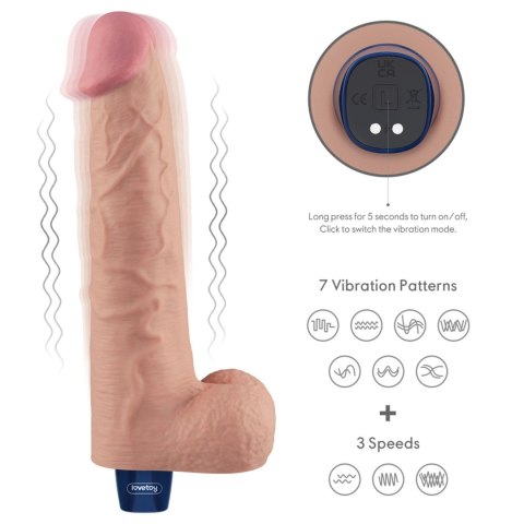 Realistyczne Wibrujące Dildo Z Przyssawką Magnetyczne USB Cieliste 26,5 cm – Lovetoy